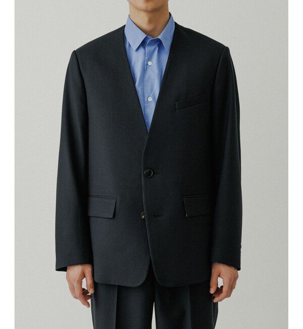 ADAM ET ROPE'「ハードクロス ノーカラージャケット / セットアップ対応」|ノーカラージャケット|