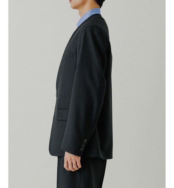 ADAM ET ROPE'「ハードクロス ノーカラージャケット / セットアップ対応」|ノーカラージャケット|