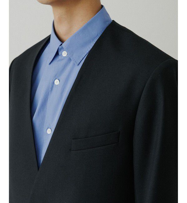 ADAM ET ROPE'「ハードクロス ノーカラージャケット / セットアップ対応」|ノーカラージャケット|