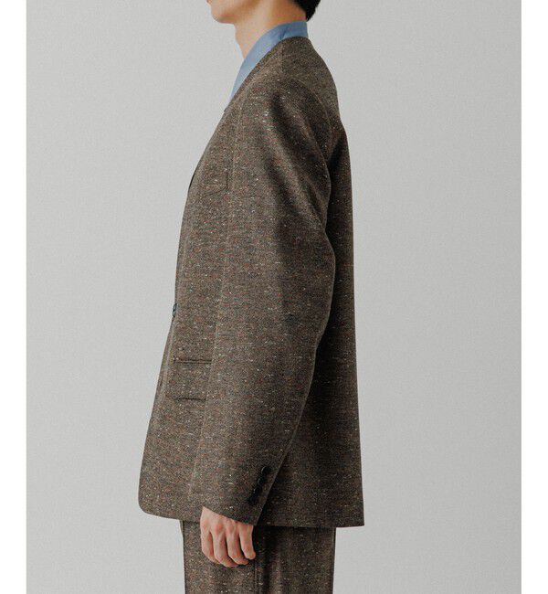 ADAM ET ROPE'「ハードクロス ノーカラージャケット / セットアップ対応」|ノーカラージャケット|