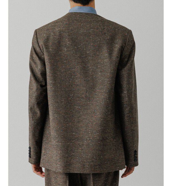 ADAM ET ROPE'「ハードクロス ノーカラージャケット / セットアップ対応」|ノーカラージャケット|