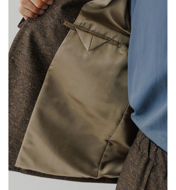 ADAM ET ROPE'「ハードクロス ノーカラージャケット / セットアップ対応」|ノーカラージャケット|