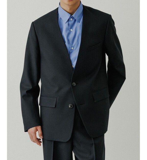 ADAM ET ROPE'「ハードクロス ノーカラージャケット / セットアップ対応」|ノーカラージャケット|