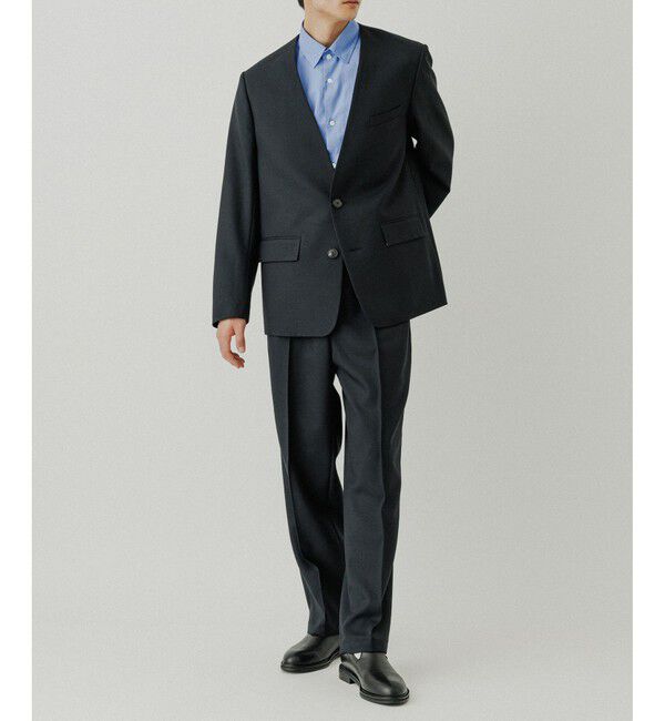 ADAM ET ROPE'「ハードクロス ノーカラージャケット / セットアップ対応」|ノーカラージャケット|