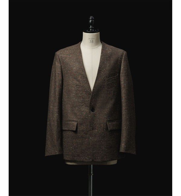 ADAM ET ROPE'「ハードクロス ノーカラージャケット / セットアップ対応」|ノーカラージャケット|