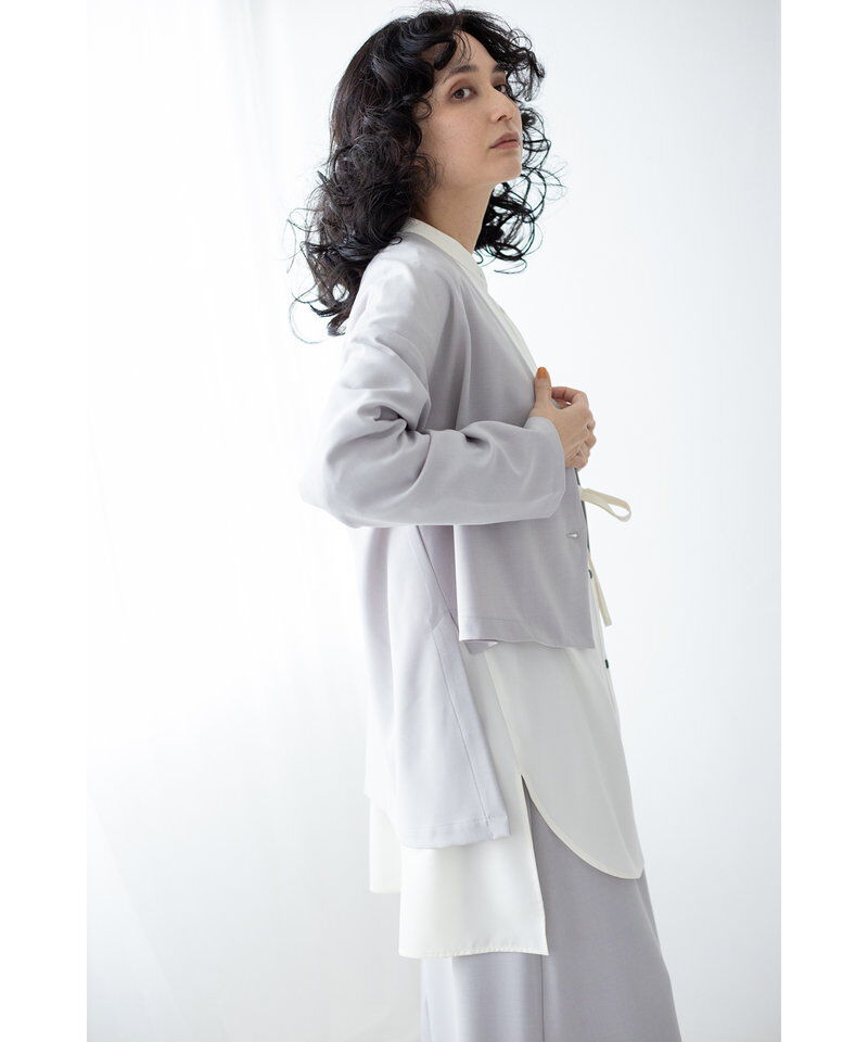  「ノーカラーアシンメトリージャケット」|ノーカラージャケット|