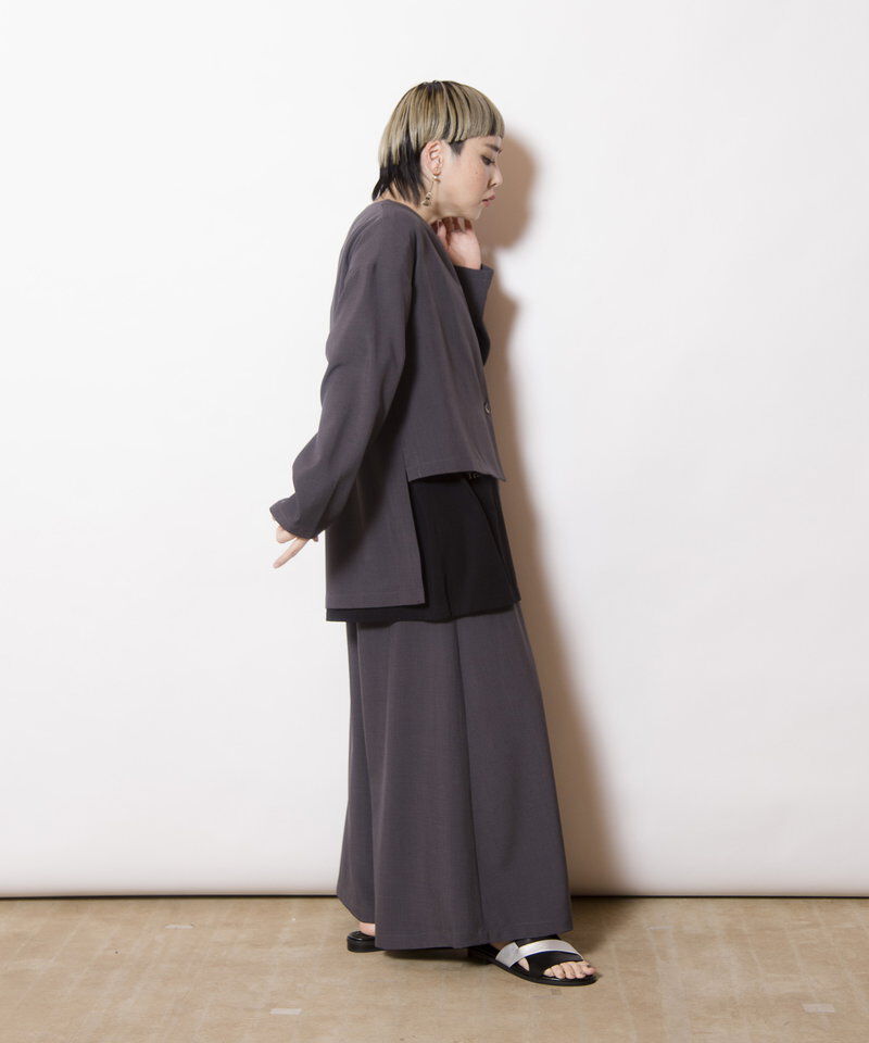  「ノーカラーアシンメトリージャケット」|ノーカラージャケット|