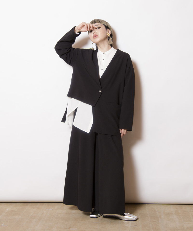  「ノーカラーアシンメトリージャケット」|ノーカラージャケット|