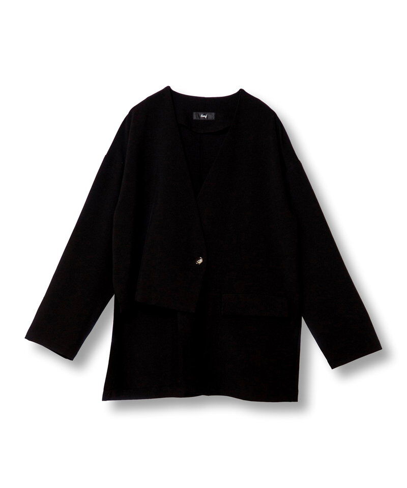  「ノーカラーアシンメトリージャケット」|ノーカラージャケット|