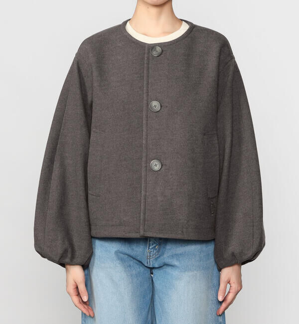 ORCIVAL「ORCIVAL | ブリティッシュツイード ノーカラーブルゾン WOMEN」|ノーカラージャケット|