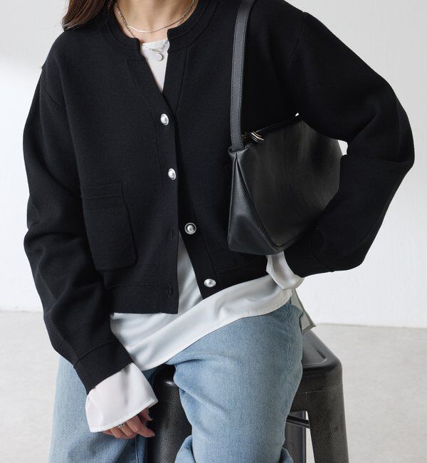  「スキッパースウェットライクカーディガン」|ニット・セーター|