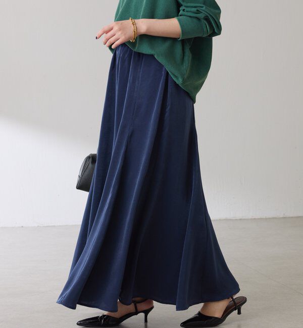  「アンチスタティックフレアスカート」|スカート|ネイビー