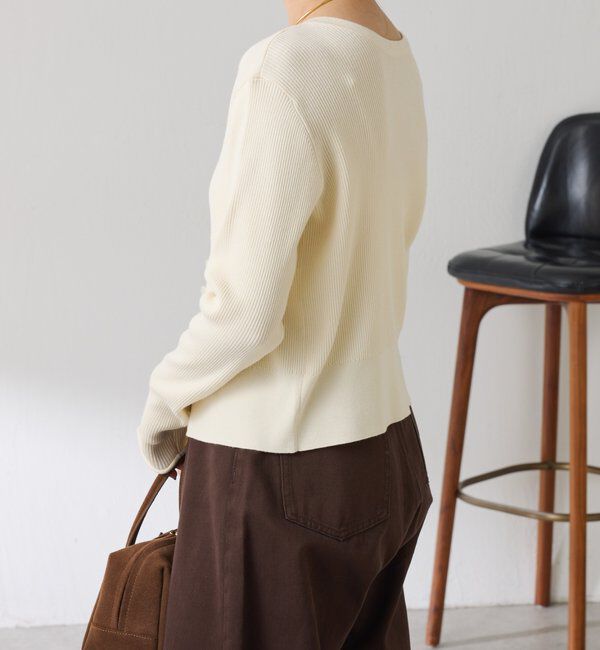  「ラインボタンコンパクトカーディガン」|ニット・セーター|