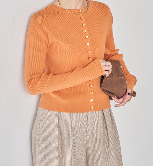  「ラインボタンコンパクトカーディガン」|ニット・セーター|