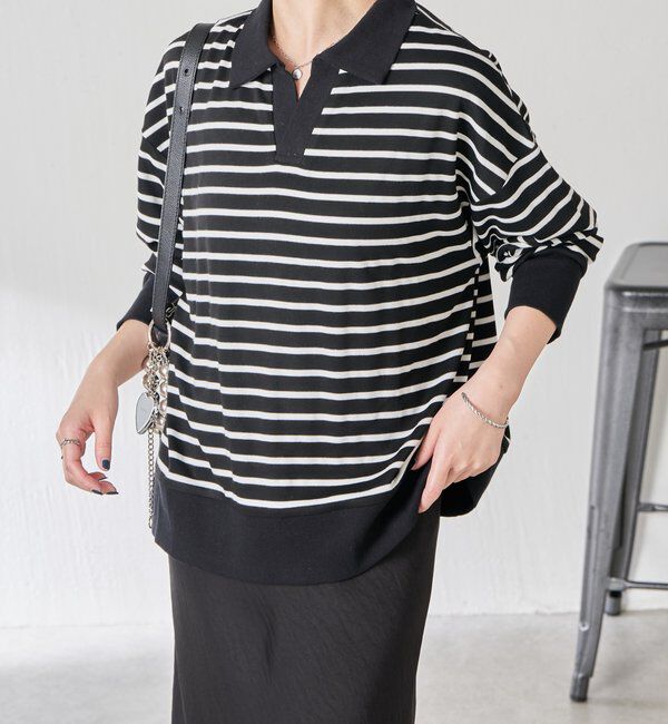  「ボーダーポンチニットソー」|Tシャツ・カットソー|