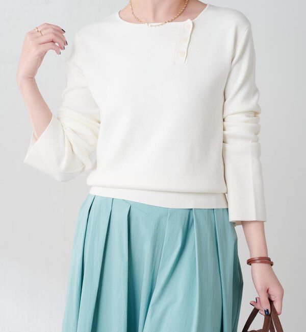  「スロープボタンニット」|ニット・セーター|