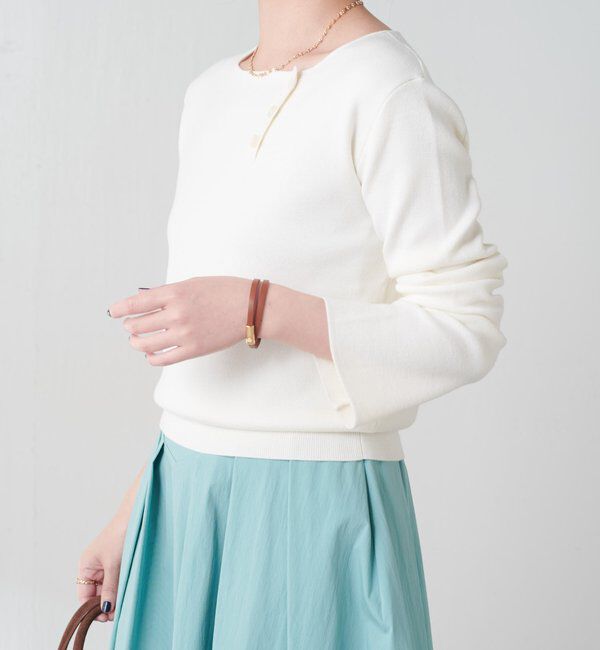  「スロープボタンニット」|ニット・セーター|