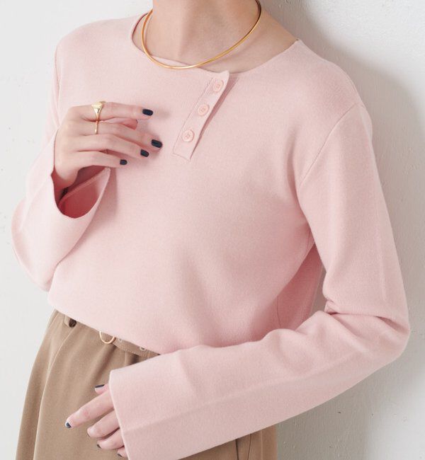  「スロープボタンニット」|ニット・セーター|