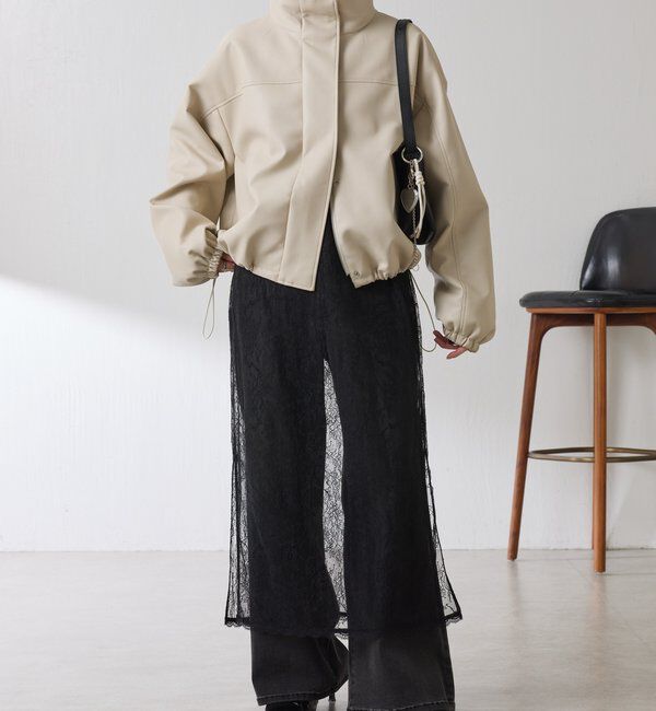  「レザータッチスタンドブルゾン」|ベスト・ジレ|