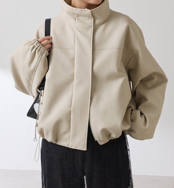  「レザータッチスタンドブルゾン」|ベスト・ジレ|