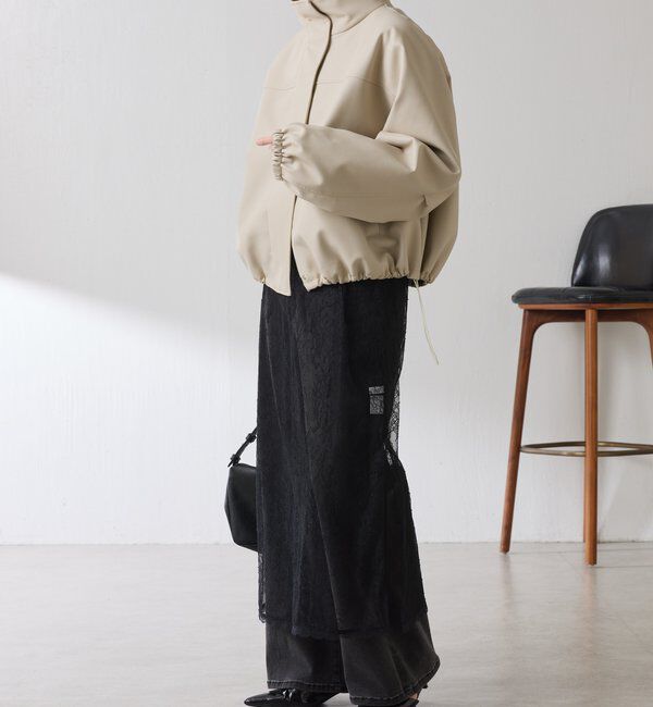  「レザータッチスタンドブルゾン」|ベスト・ジレ|