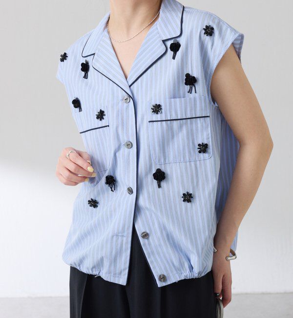  「ビジューストライプブラウス」|シャツ・ブラウス|