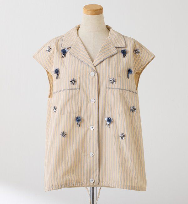  「ビジューストライプブラウス」|シャツ・ブラウス|