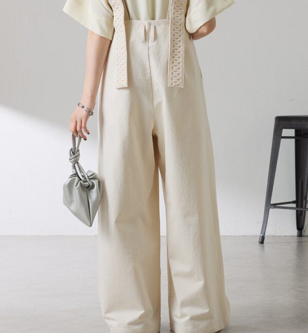  「サスペンダーワイドタックパンツ」|チノ|