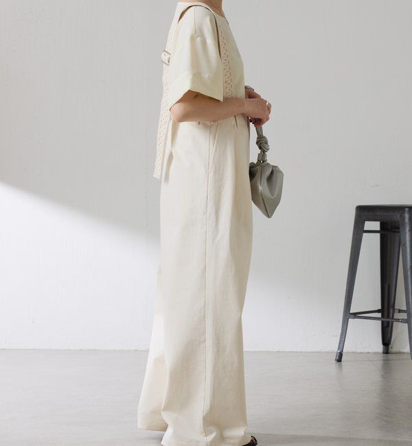  「サスペンダーワイドタックパンツ」|チノ|