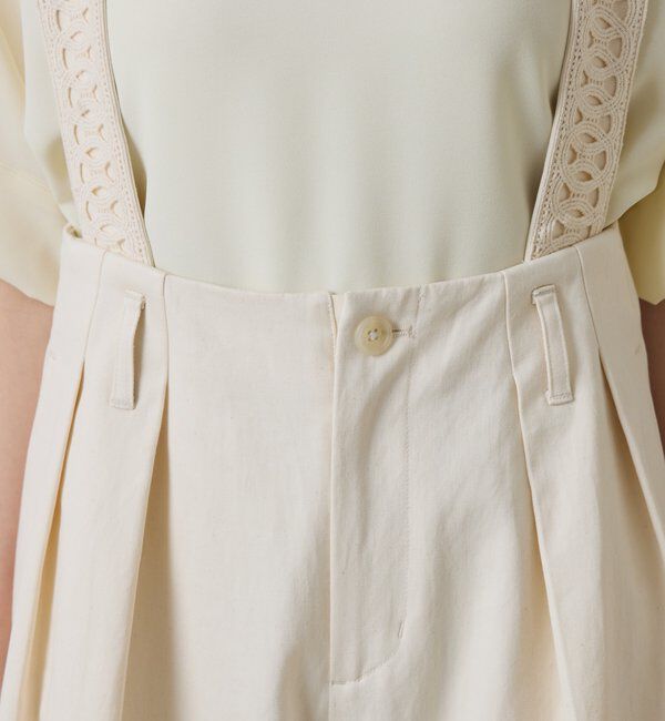  「サスペンダーワイドタックパンツ」|チノ|