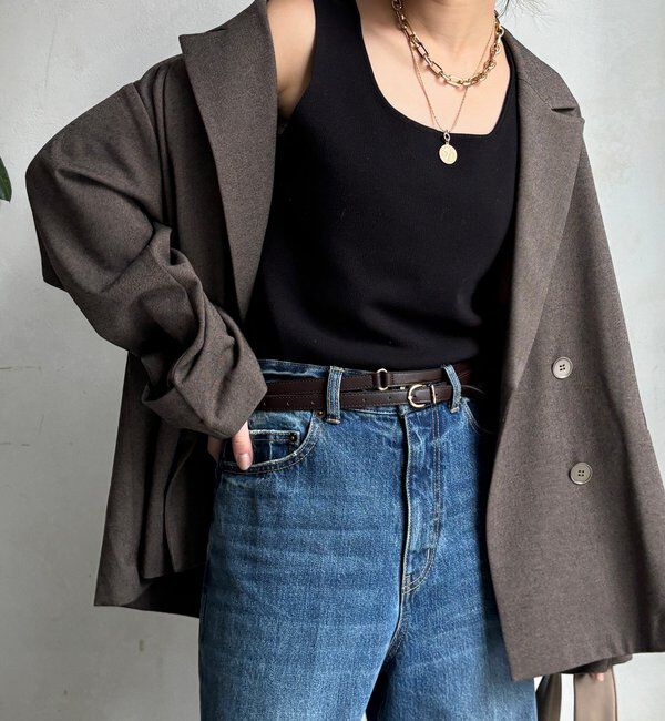  「スクエアニットタンク」|ニット・セーター|ブラック