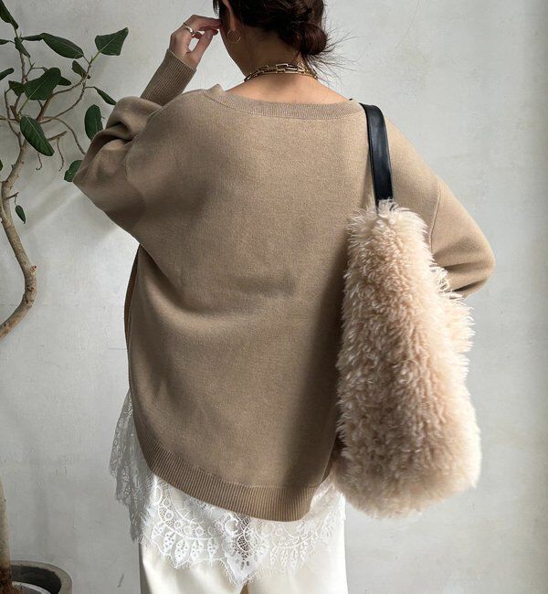  「アシメラウンドニットプルオーバー」|ニット・セーター|