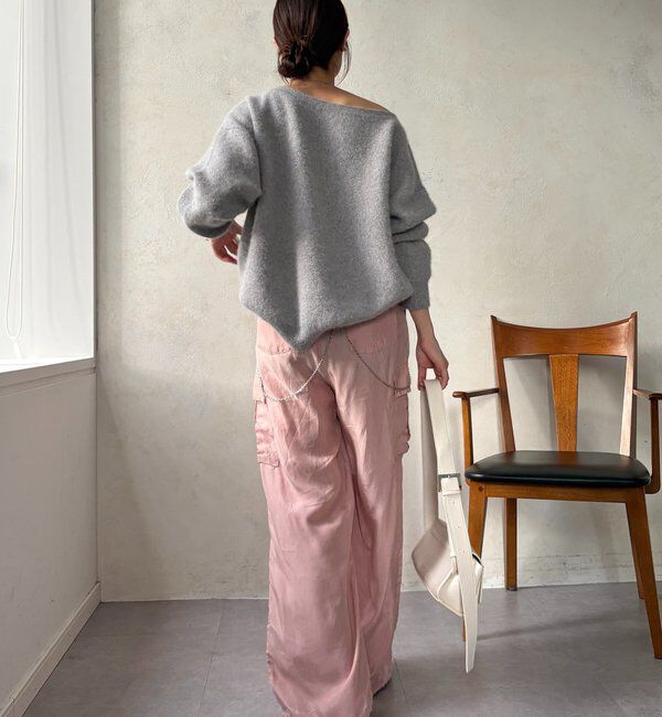  「ファーウールボートネックプルオーバー」|ニット・セーター|