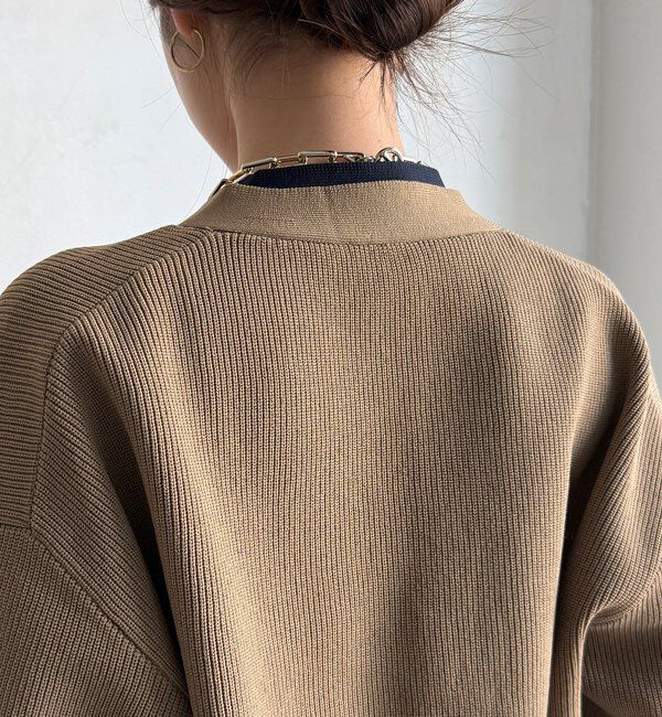  「バイカラーVカーディガン」|カーディガン|