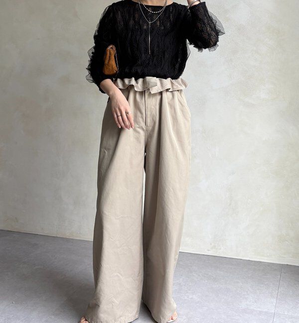  「チュールレースロンTEE」|Tシャツ・カットソー|