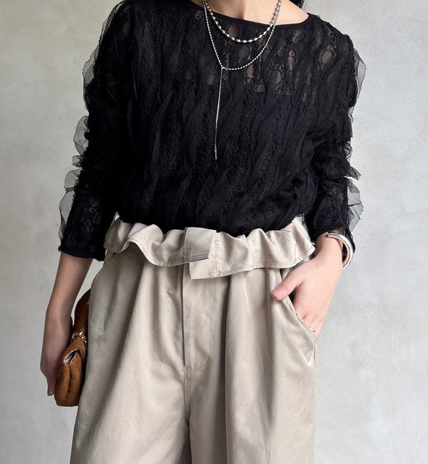  「チュールレースロンTEE」|Tシャツ・カットソー|