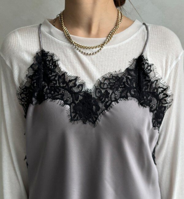  「ショート丈アシメレースキャミ」|シャツ・ブラウス|