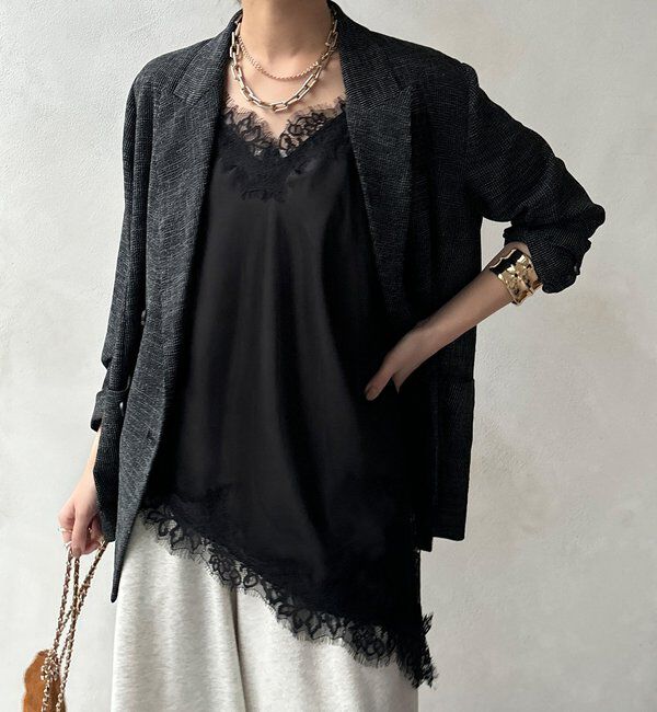  「ショート丈アシメレースキャミ」|シャツ・ブラウス|