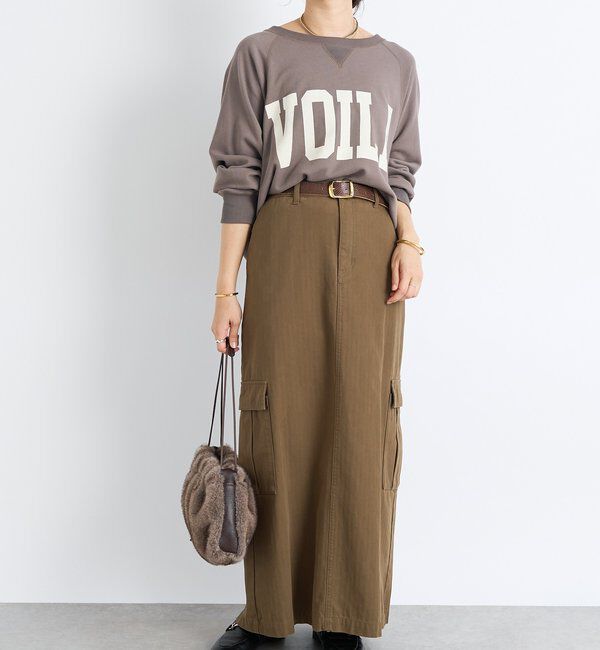  「【MONN.:.(モン)】カーゴマキシスカート」|スカート|