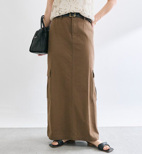  「【MONN.:.(モン)】カーゴマキシスカート」|スカート|