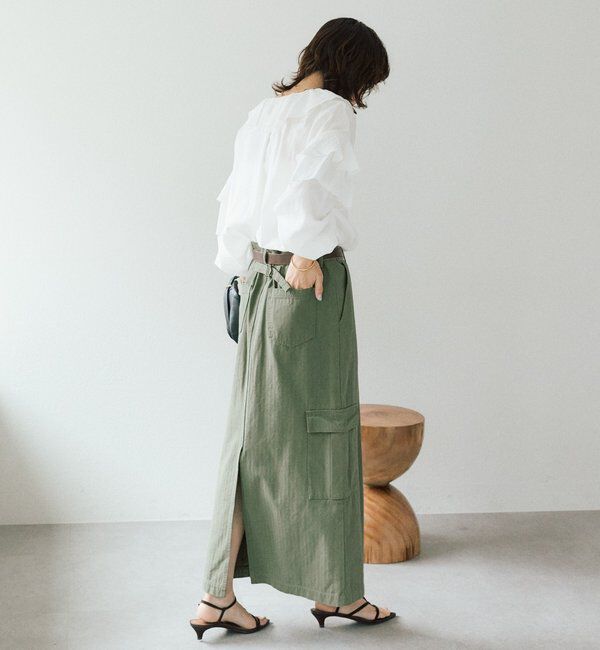  「【MONN.:.(モン)】カーゴマキシスカート」|スカート|