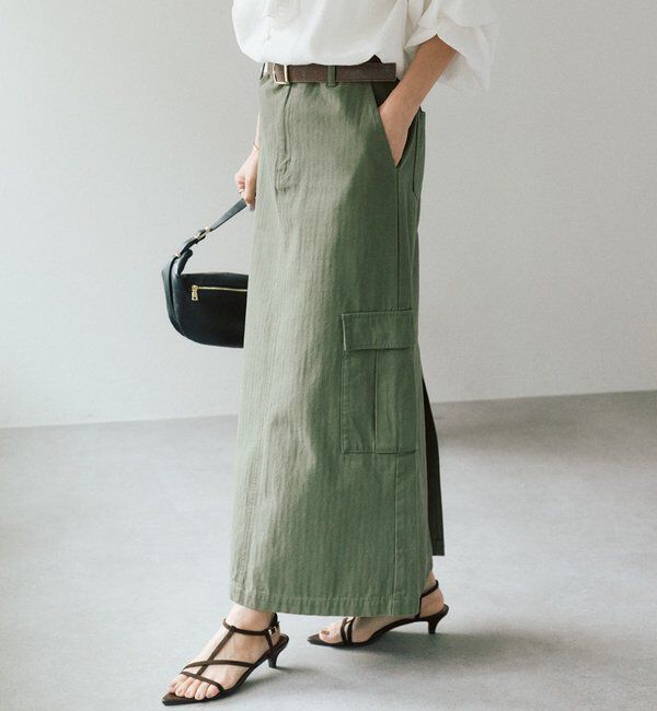  「【MONN.:.(モン)】カーゴマキシスカート」|スカート|