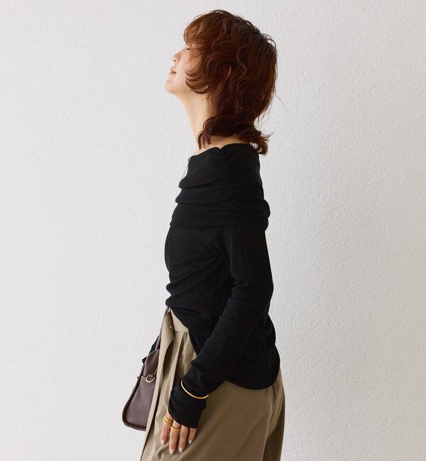  「【女性らしい抜け感】シアーテレコオフショルカットソー」|Tシャツ・カットソー|