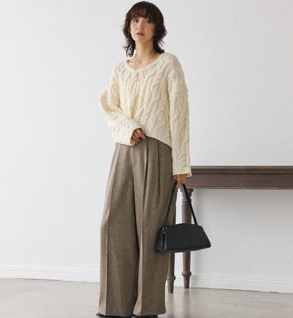  「【セットアップ対応可】ウーリーツイル2タックパンツ」|チノ|