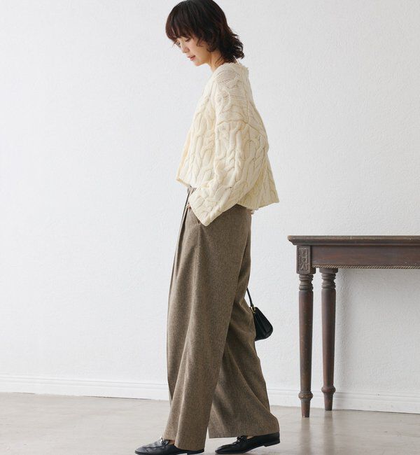  「【セットアップ対応可】ウーリーツイル2タックパンツ」|チノ|