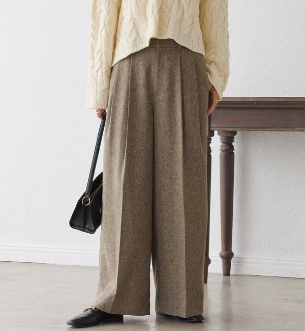  「【セットアップ対応可】ウーリーツイル2タックパンツ」|チノ|