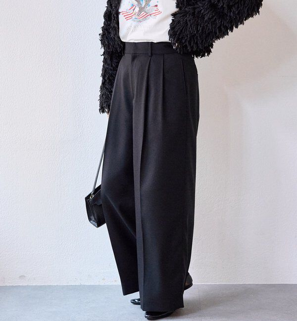  「【セットアップ対応可】ウーリーツイル2タックパンツ」|チノ|