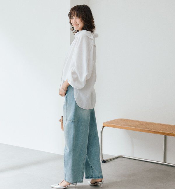  「予約【顔まわり華やか】リネンライクフリルカラーブラウス」|シャツ・ブラウス|