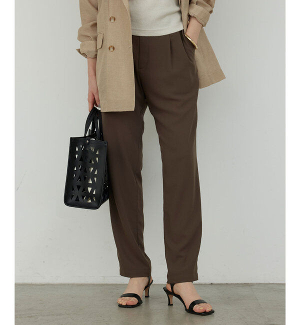  「【-3kg見えパンツ】【リニューアル！】ジャージーテーパードパンツ」|チノ|