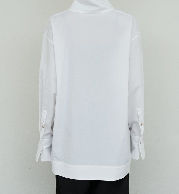  「【手洗い可】ハイネックコットンシャツ」|シャツ・ブラウス|